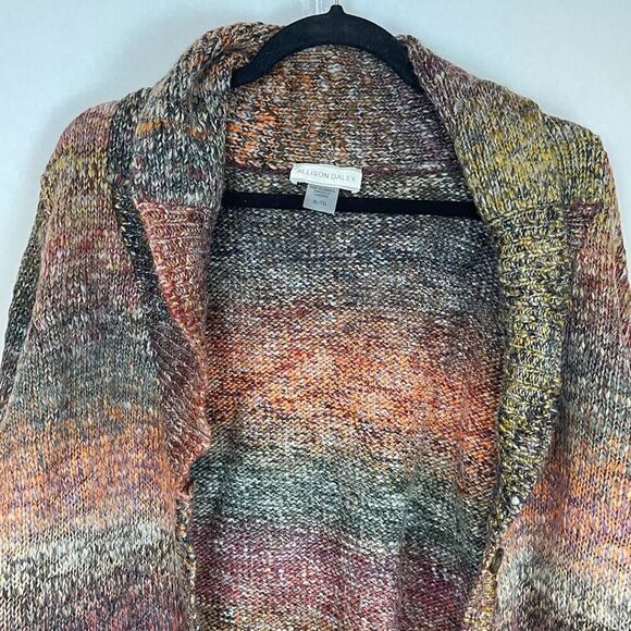 ALLISON DALEY Sweater Women's XL Multicolored Knit Striped Button Down Cardigan - Picture 11 of 11